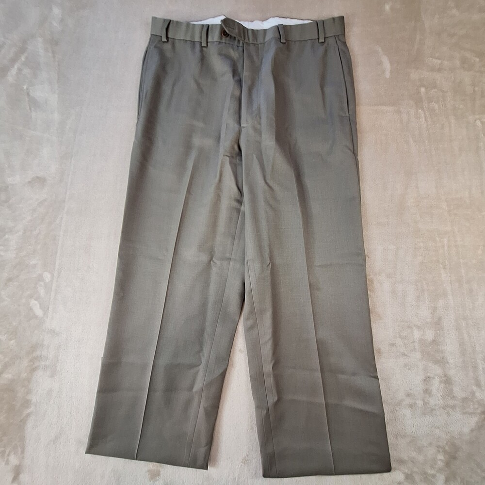 Brooks Brothers 346 Dress Pants Men's 35W 31L Tan Brown Formal Suit Pants